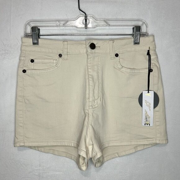 AMUSE SOCIETY You and Me Tan Natural Denim Shorts Revolve Sz 29, 2" Inseam NEW - Picture 1 of 5